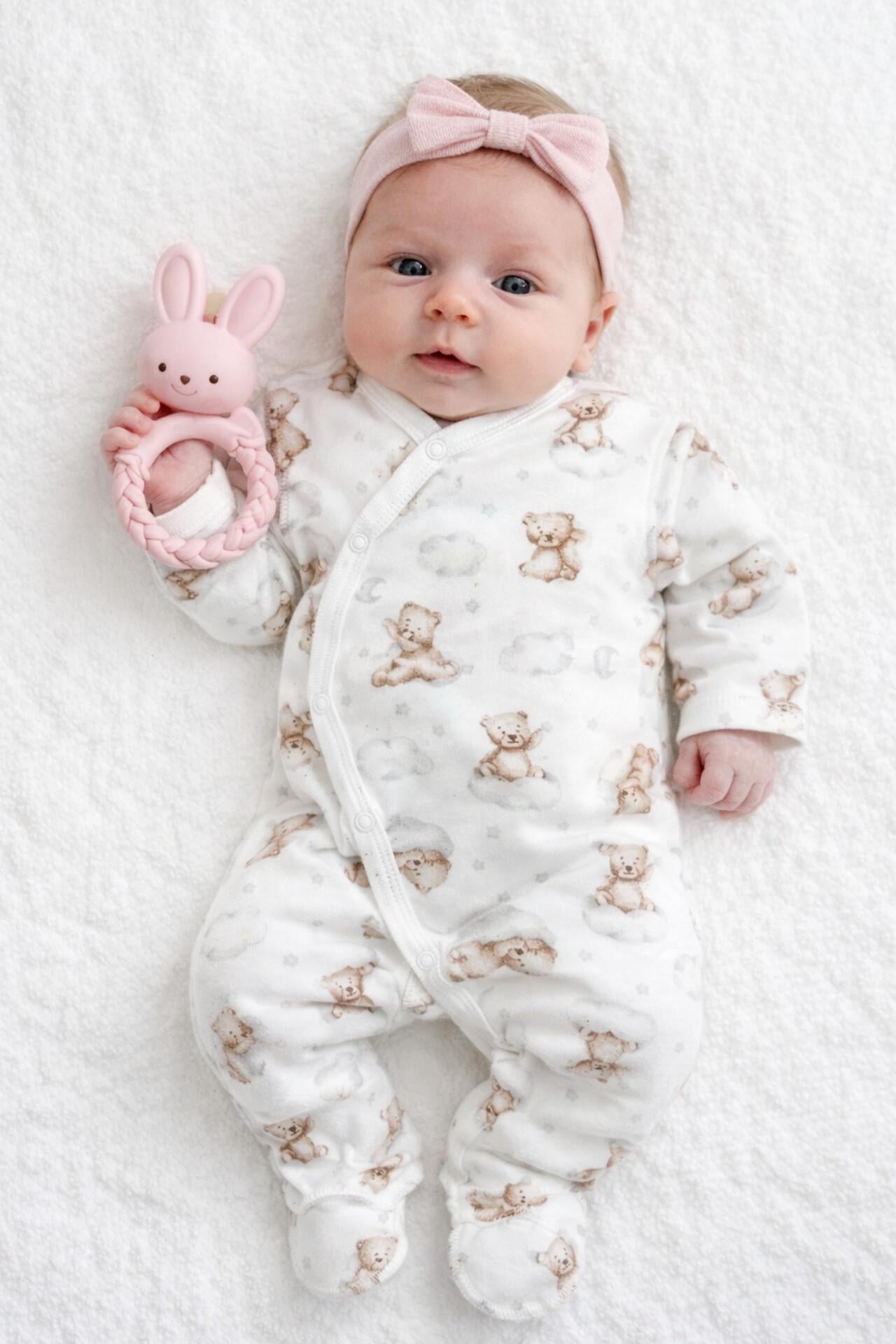 Чоловічок для новонароджених Тімі текс Ведмедики на хмаринці з начосом 56 см