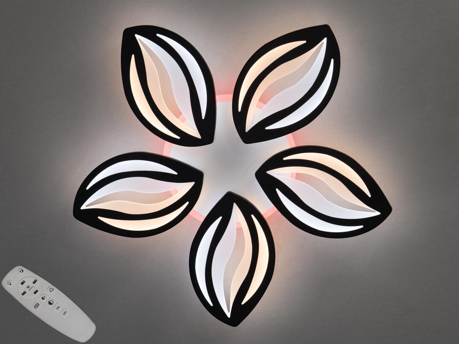 Люстра LED стельова Diasha 8092/5BK 3col dim 75W Чорний