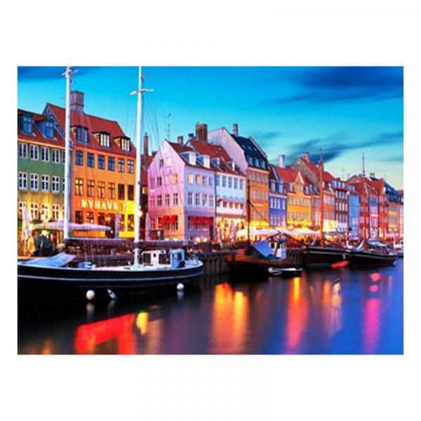 Алмазна мозаїка TK Group Копенгаген за заході 40х30 см з рамкою в коробці (GB74622-mt)