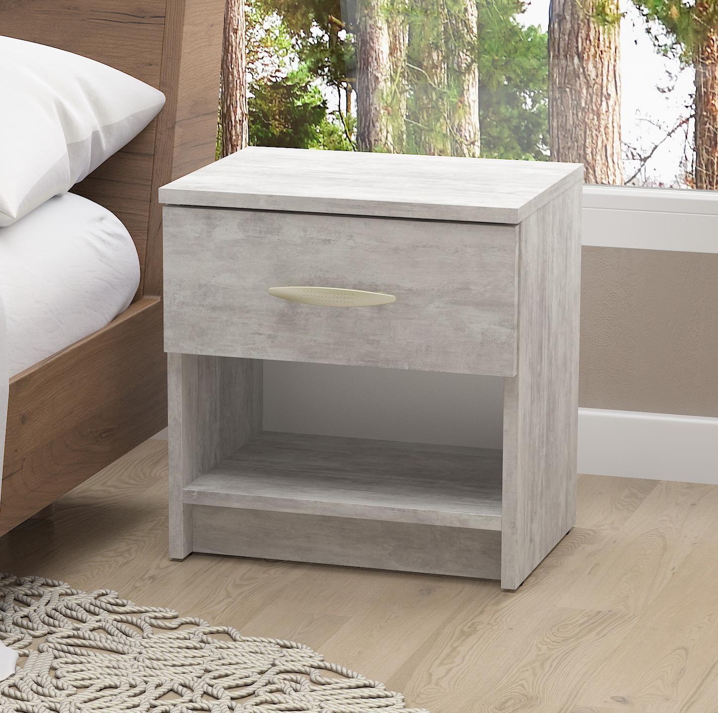 Тумба прикроватная с ящиком и полкой 386х410х292 мм Бетон (mgt-25-bt) Тумба прикроватная с ящиком и полкой 386х410х292 мм Бетон (mgt-25-bt)