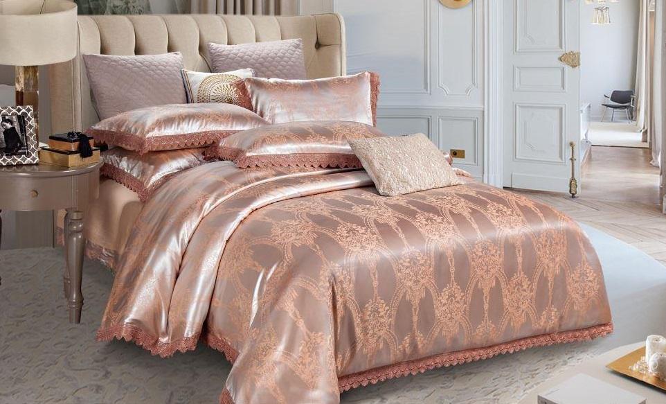 Комплект постельного белья Word of Dream JQ18 Жаккард семейное 2х145х215 Коричневый