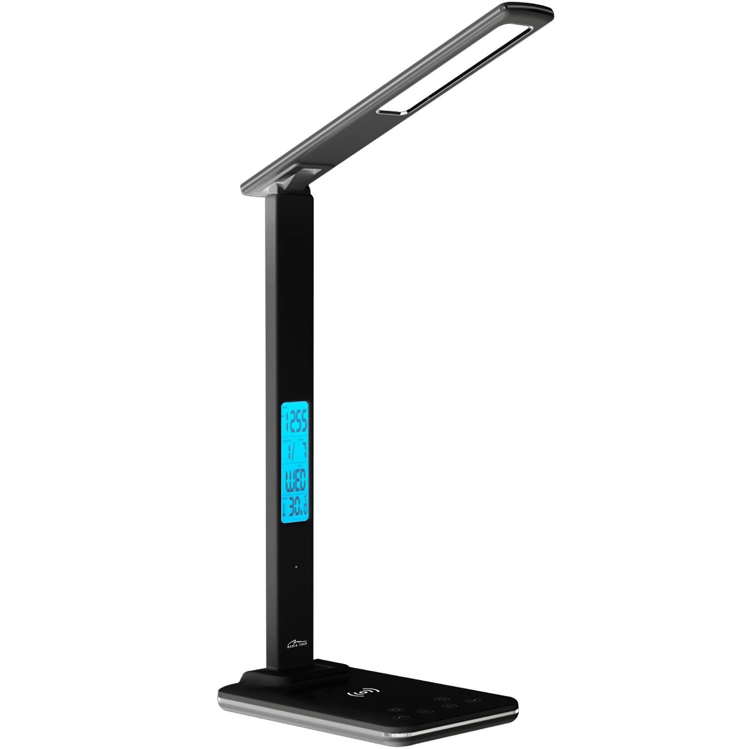 Настольная лампа LED Media-Tech LEDITOU 4W 6500K 15W QI wireless Black (MT222K)