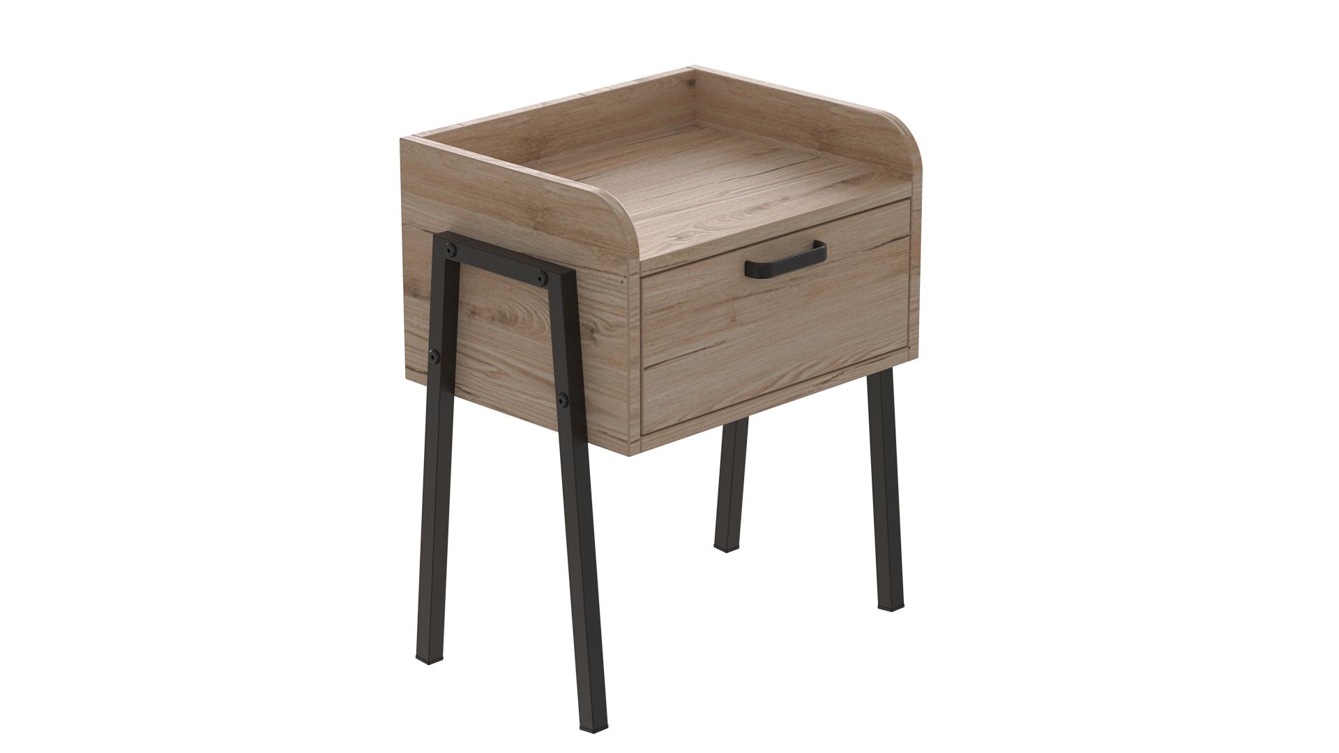 Тумба модульная Ferrum-decor Бетти металл/ДСП 16 мм 540x450x320 мм Черный/Дуб Сан-Марино (FRD-105508)