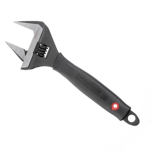 Ключ разводной INTERTOOL XT-0045 прорезиненная рукоятка расхождения губок 38 мм 200 мм CrV (11937859)