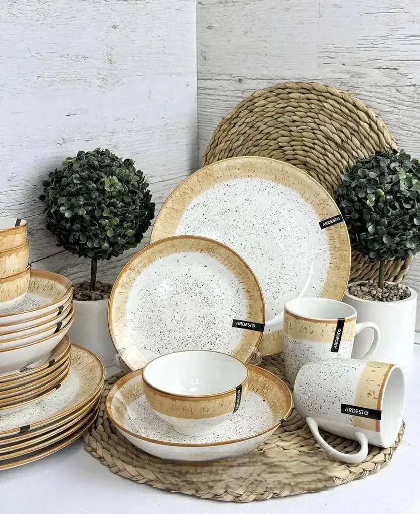 Сервіз столовий Ardesto Siena 20 пр. Бежевий (8-6-5015104)