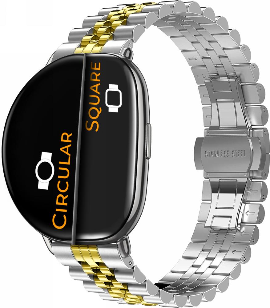 Браслет металлический Stech Line для ZEPP E Square/Circular Silver/Gold (27059-67)