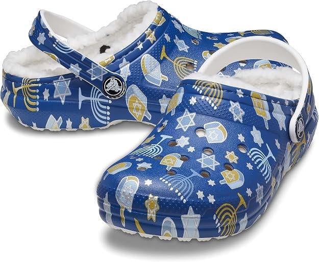 Сабо жіночі сліпони Crocs Classic Lined Hannukah р. 42 Синій