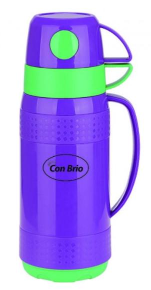 Термос Con Brio зі скляною колбою 1000 мл Фіолетовий - фото 1