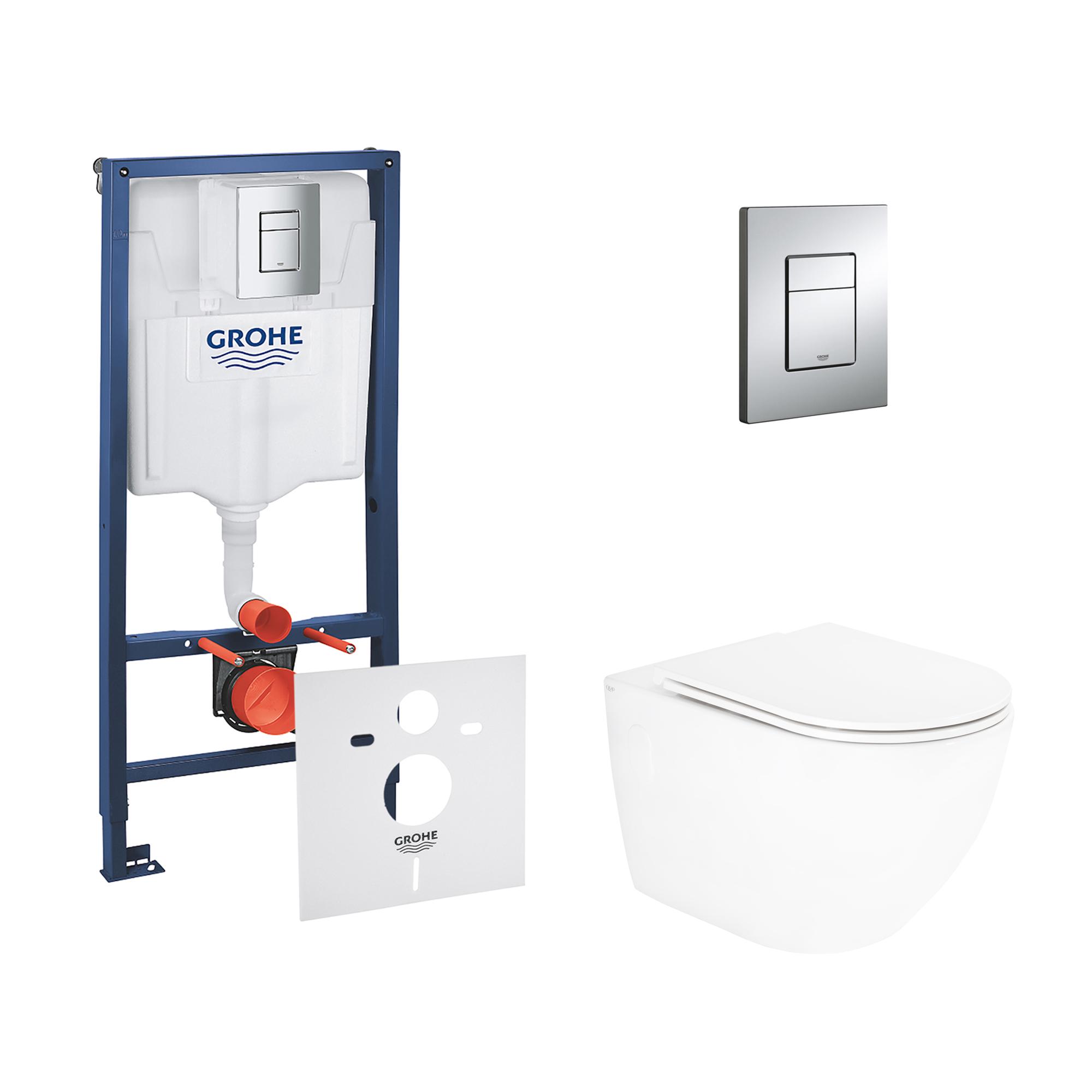 Комплект инсталляции Grohe Rapid SL 38772001QT13332141ERW с унитазом кнопка Хром (116279)