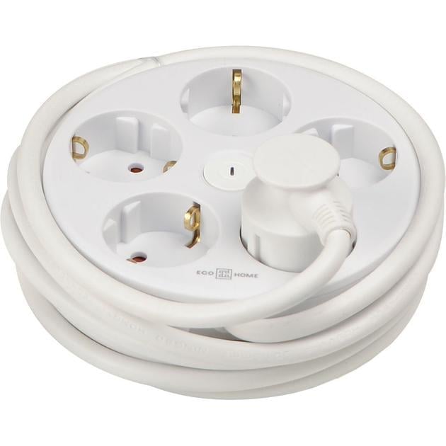 Подовжувач п'ятимісний АСКО-УКРЕМ Ornat круглий з з/к 3 м Білий (ECO019001013)