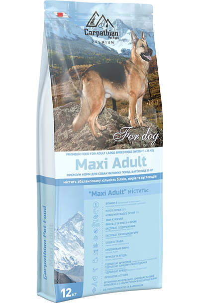 Сухий корм для собак Carpathian Pet Food Maxi для дорослих собак великих порід 12 кг