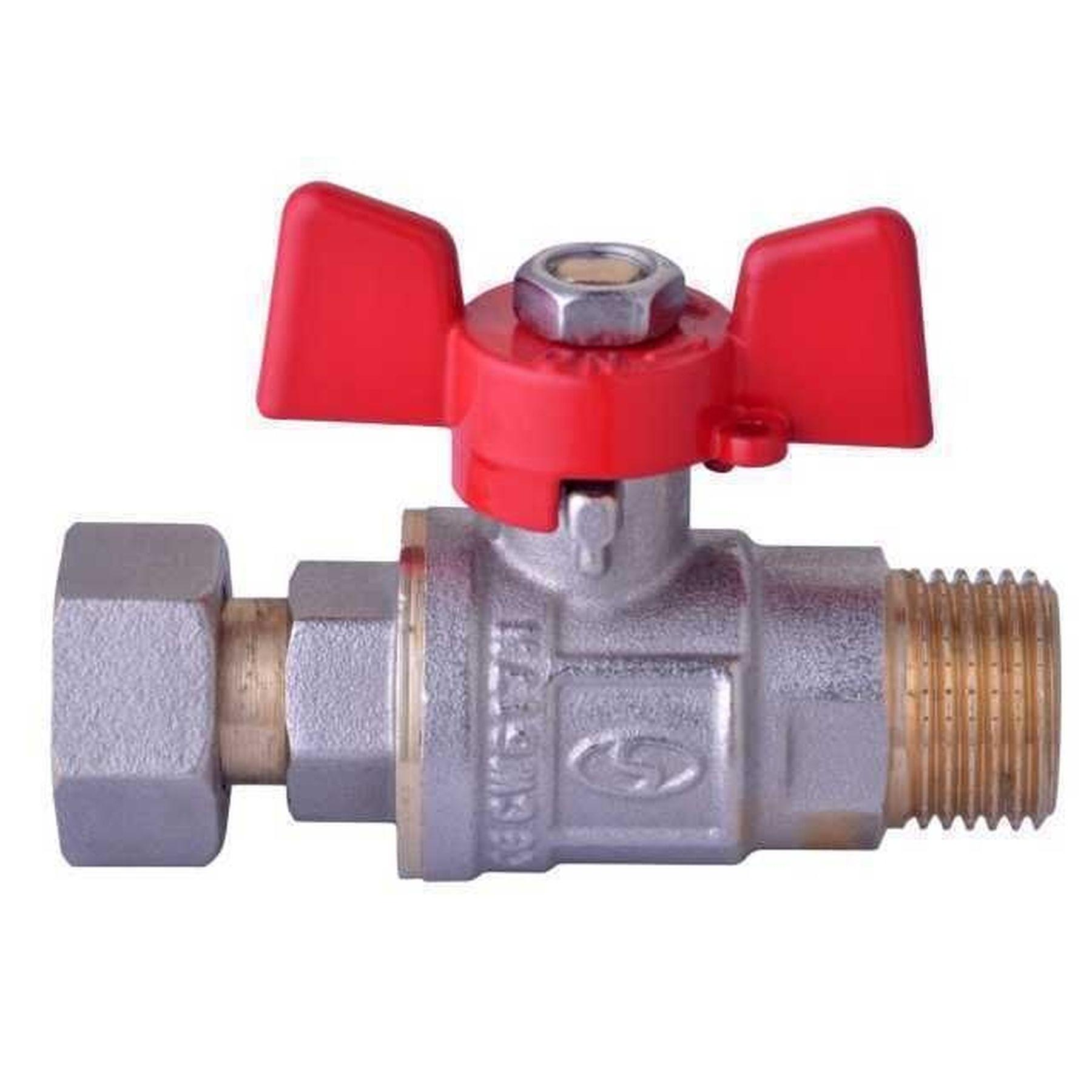 Кран шаровой прямой с накидной гайкой SOLOMON 1/2″ ЗВ PN40 160406 (GSR-000012531)