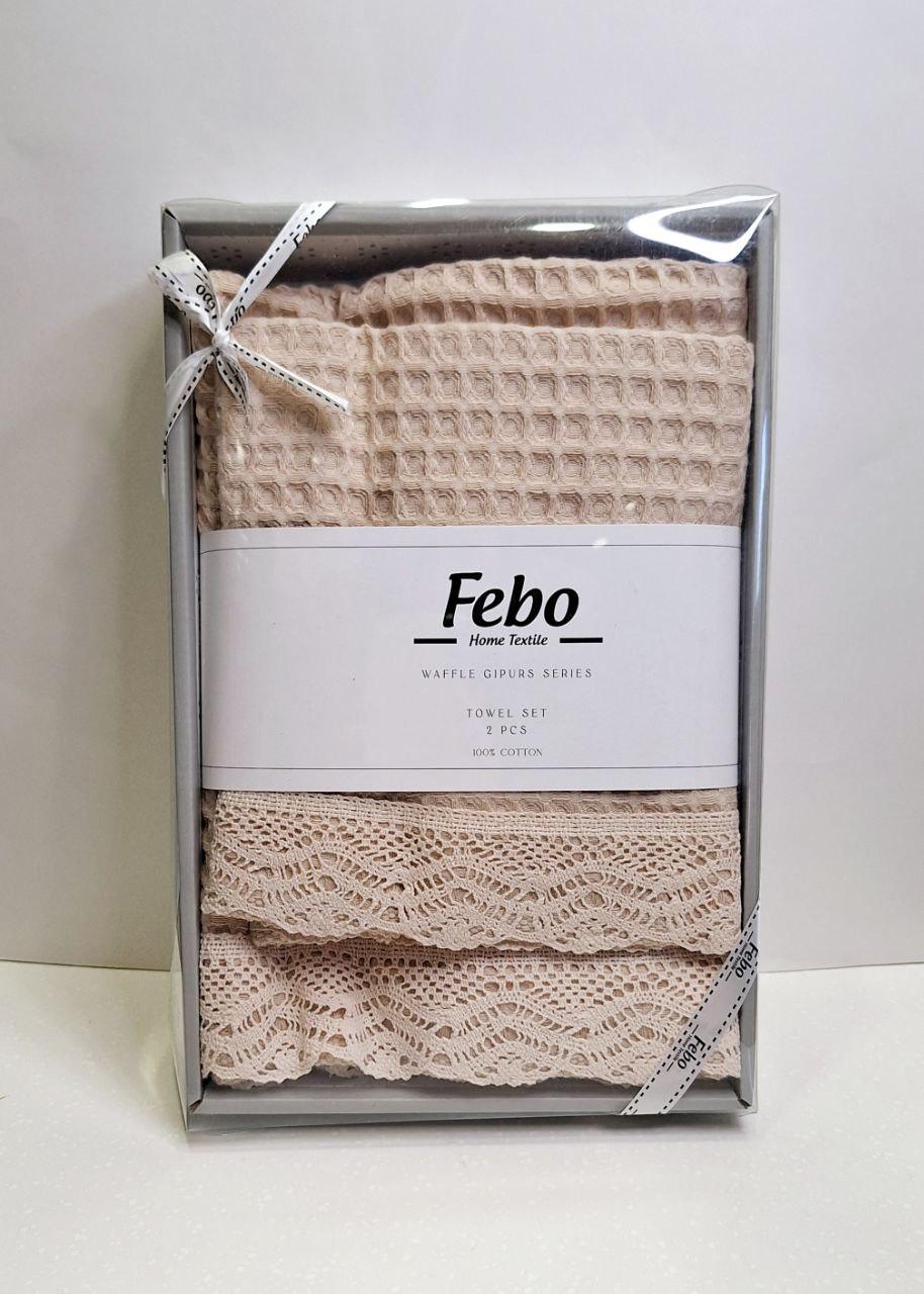 Полотенца вафельные febo Подарочный набор 2 шт. Персиковый (1824) Полотенца вафельные febo Подарочный набор 2 шт. Персиковый (1824)