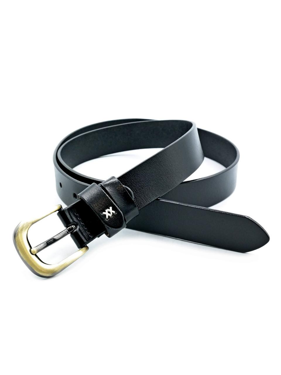 Ремень женский Weatro кожаный 2,8х110 см Черный (zhin-kit-28k-0108)
