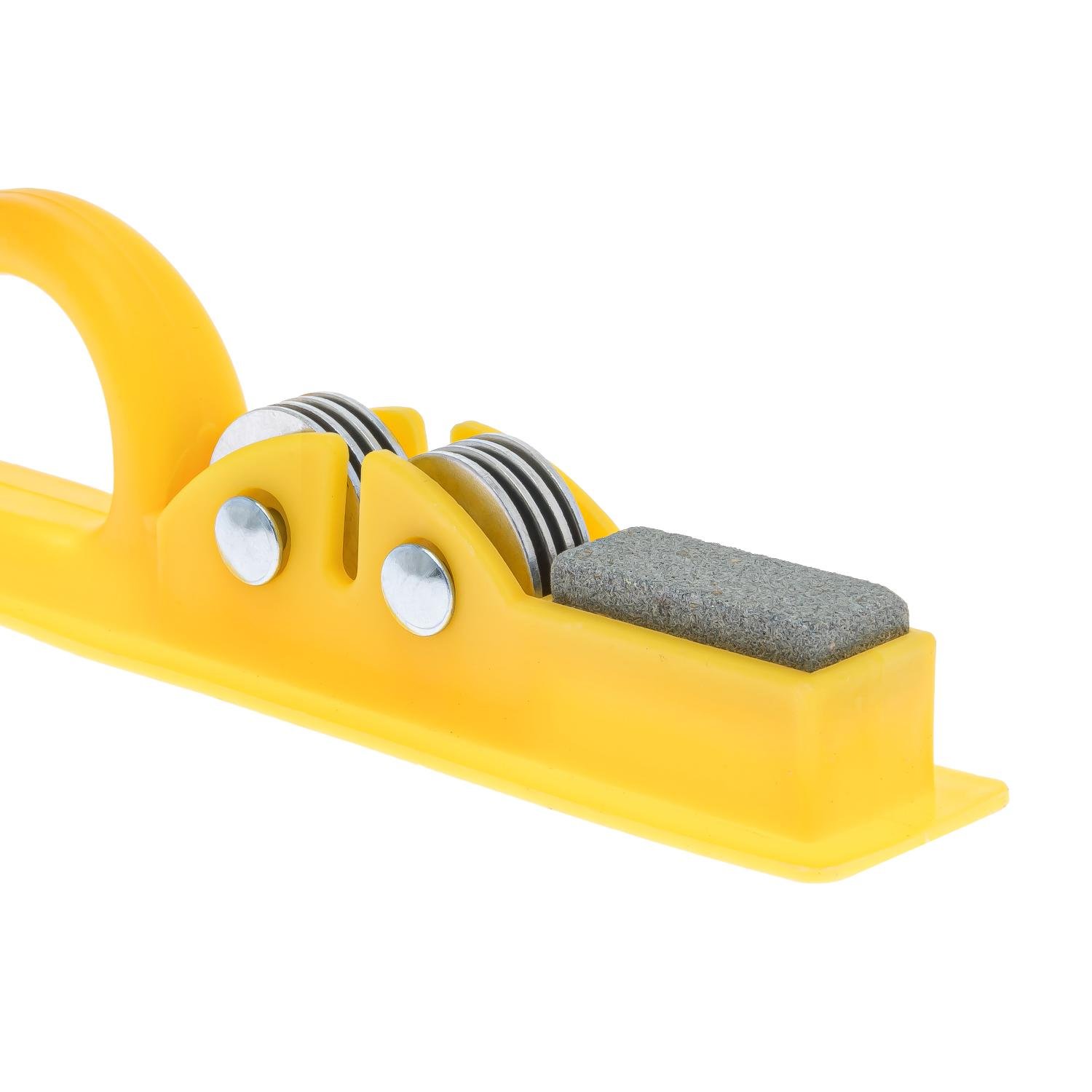 Точила для кухонных ножей ручная механическая пластиковая со стругачным камнем Бежевый (86763) - фото 3