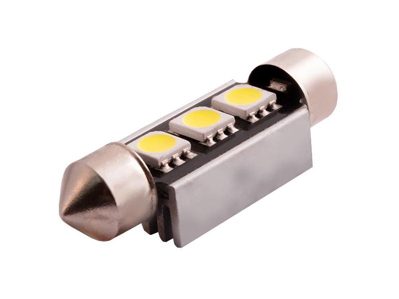 Автолампа светодиодная C5W SV8,5 с обманкой 12 В 39 мм SMD5050-3led Белый (434)