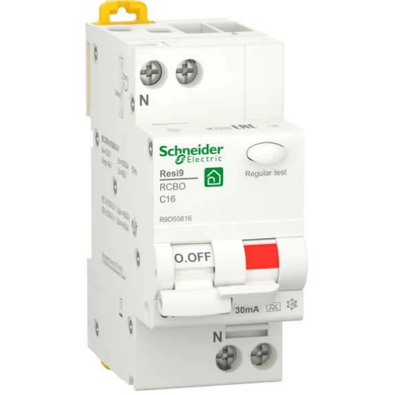 Дифференциальный автомат Schneider Electric R9D55616 RESI9 6кА 1P+N 16A C 30мА (28112648)