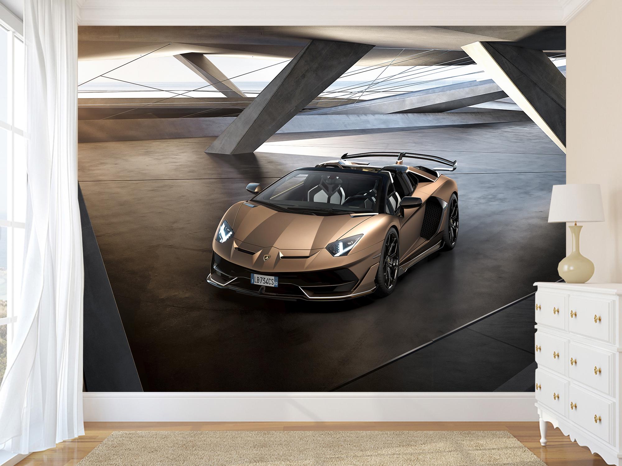 Фотообои флизелиновые 3д Lamborghini Aventador Gold 210х315 см (S5CAR-018/5)