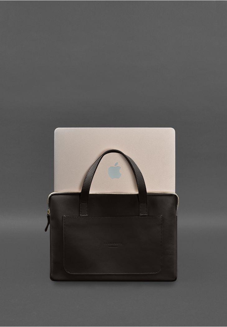 Чехол кожаный с ручками для ноутбука 13" Темно-коричневый (A-028250) - фото 6