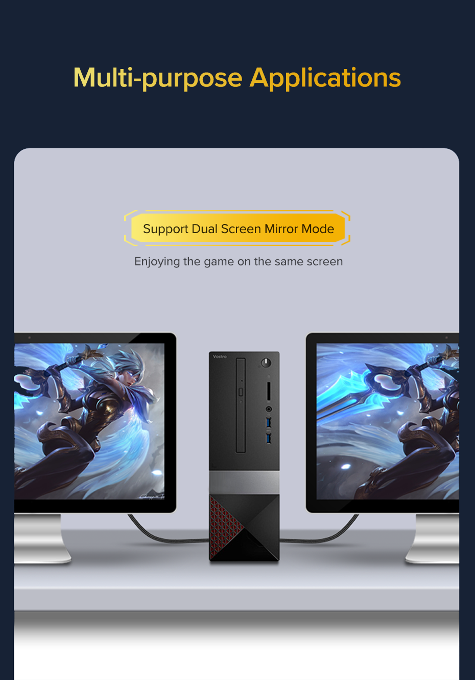 Кабель UGREEN DisplayPort 1.4 8K 60Hz 4K 144Hz 2K 165Hz 1080p 240Hz 32.4 Гбіт/с DP Dynamic HDR G-Sync Free Sync 3D 1 м Чорний (60842) - фото 6 Кабель UGREEN DisplayPort 1.4 8K 60Hz 4K 144Hz 2K 165Hz 1080p 240Hz 32.4 Гбіт/с DP Dynamic HDR G-Sync Free Sync 3D 1 м Чорний (60842) - фото 6