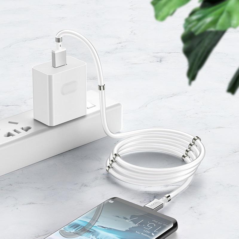 Кабель Hoco Type-C Magic Magnetic Charging U91 1 м White (a88d9961) - фото 2