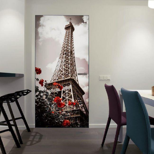 Наклейка интерьерная на двери Sticker Wall SW-00000960 Эйфелева башня вид снизу 104х210 см