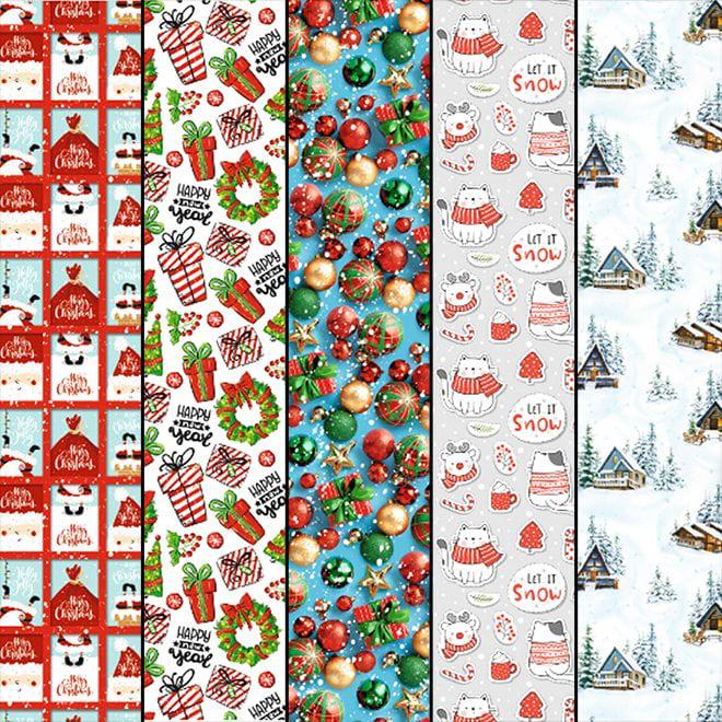 Подарочная бумага новогодняя Flora 68х98 см 25 шт. (8440)