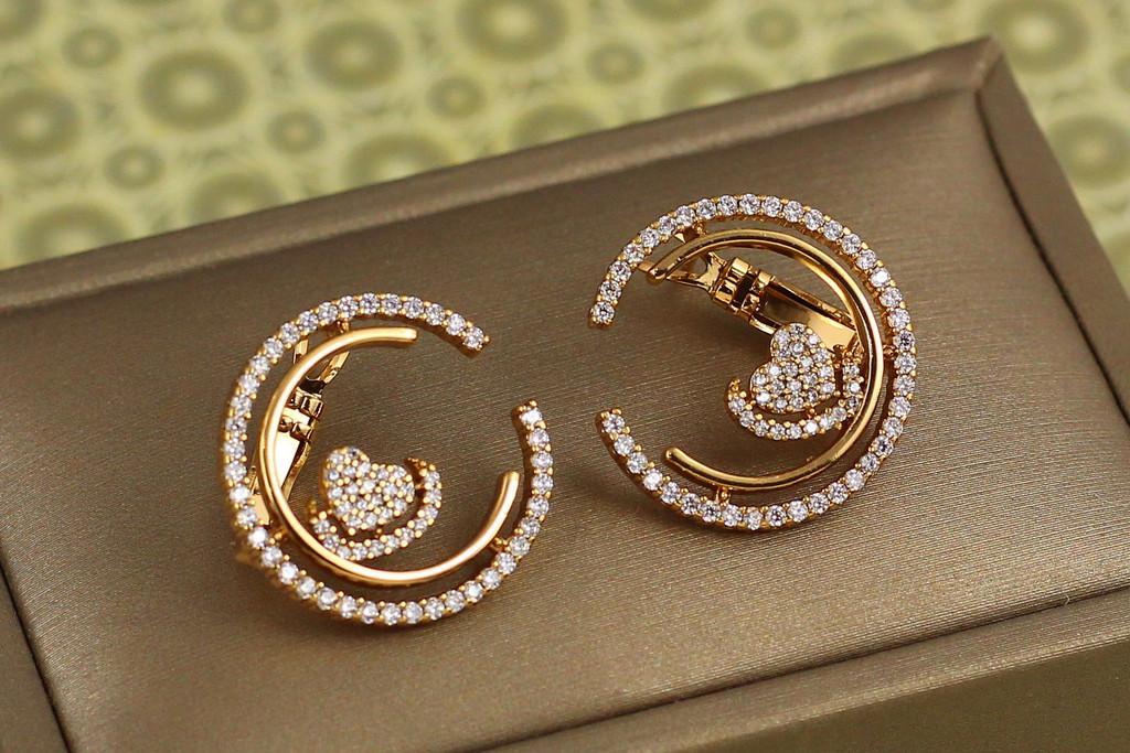 Серьги Xuping Jewelry контур с сердцем 2 см Золотистый (2577415338)