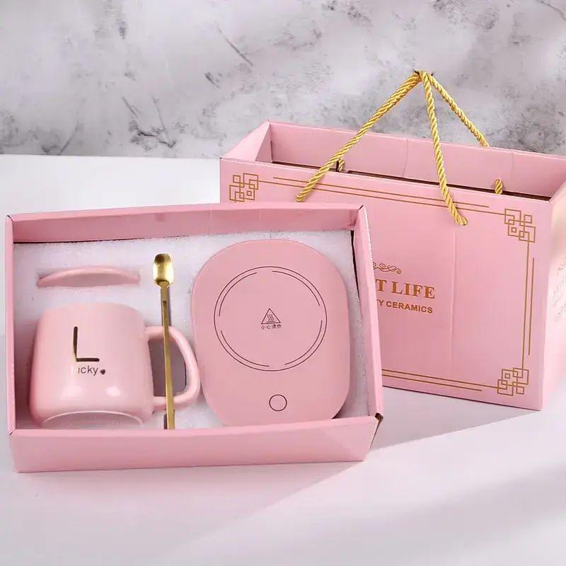 Чашка керамическая Stenson YG01317 L на подставке/с подогревом/от сети до +55°С 400 мл Белый (30547422) - фото 3