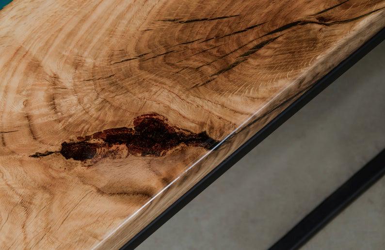 Стол журнальный река Бостон дизайнерский из прозрачной синей эпоксидной смолый и массива ореха 700х400х440 мм - фото 7 Стол журнальный река Бостон дизайнерский из прозрачной синей эпоксидной смолый и массива ореха 700х400х440 мм - фото 7