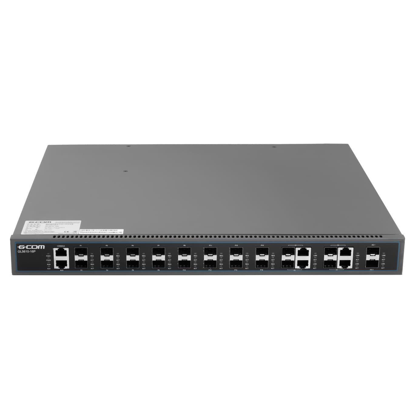 Термінал оптичної лінії GCOM OLT GPON GL5610-16P 16 downlink 1000M PON порти 16 uplink GE портів Чорний (22132559)