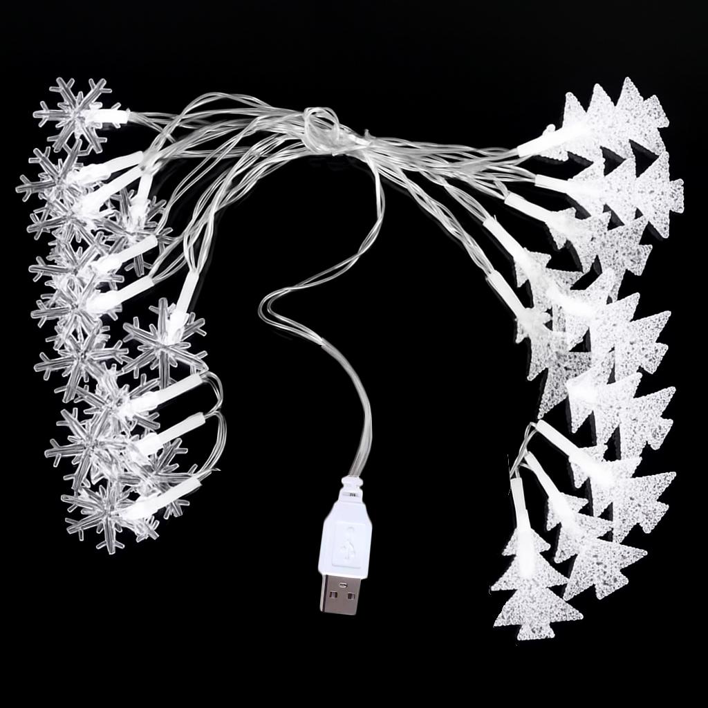 Гирлянда светодиодная Снежинки-Елки 3 м через USB (GISNYA-1384) Гирлянда светодиодная Снежинки-Елки 3 м через USB (GISNYA-1384)