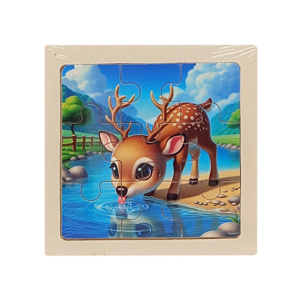 Пазл-вкладиш дерев'яний дитячий Оленятко MD 1506-27 9 ел. (RLT52736)