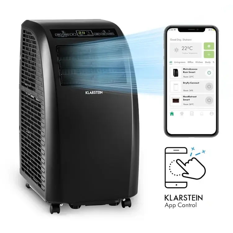 Кондиціонер мобільний Klarstein Metrobreeze Rom 29-49 м² 10 000 BTU A+ Wi-Fi - фото 3 Кондиціонер мобільний Klarstein Metrobreeze Rom 29-49 м² 10 000 BTU A+ Wi-Fi - фото 3