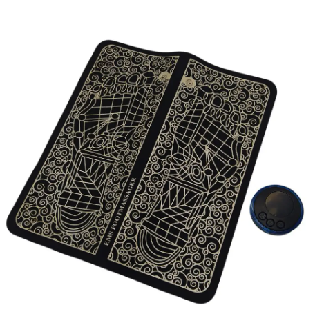 Массажер для ног EMS вибрационный коврик для ступней стимулирующий кровообращение Черный (KG-6855)