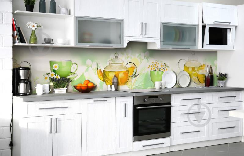 Скинали на кухню Zatarga «Чайное признание» 600х2500 мм виниловая 3Д наклейка кухонный фартук самоклеящаяся