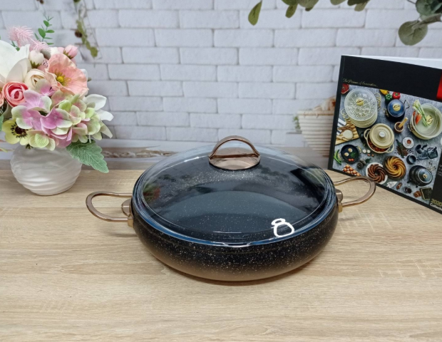 Сотейник с крышкой OMS алюминиевый с антипригарным покрытием 2,8 л Bronze (3341-26-Bronze)