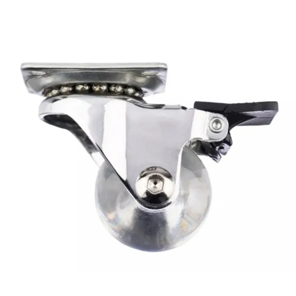 Меблевий ролик Sigma силіконовий Прозорий d 35 мм із майданчиком із гальмом (RL0229)