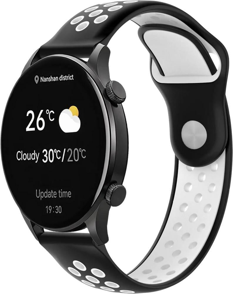 Ремешок Sport для Haylou Solar Plus RT3 LS16 Black/White (40735-1E)