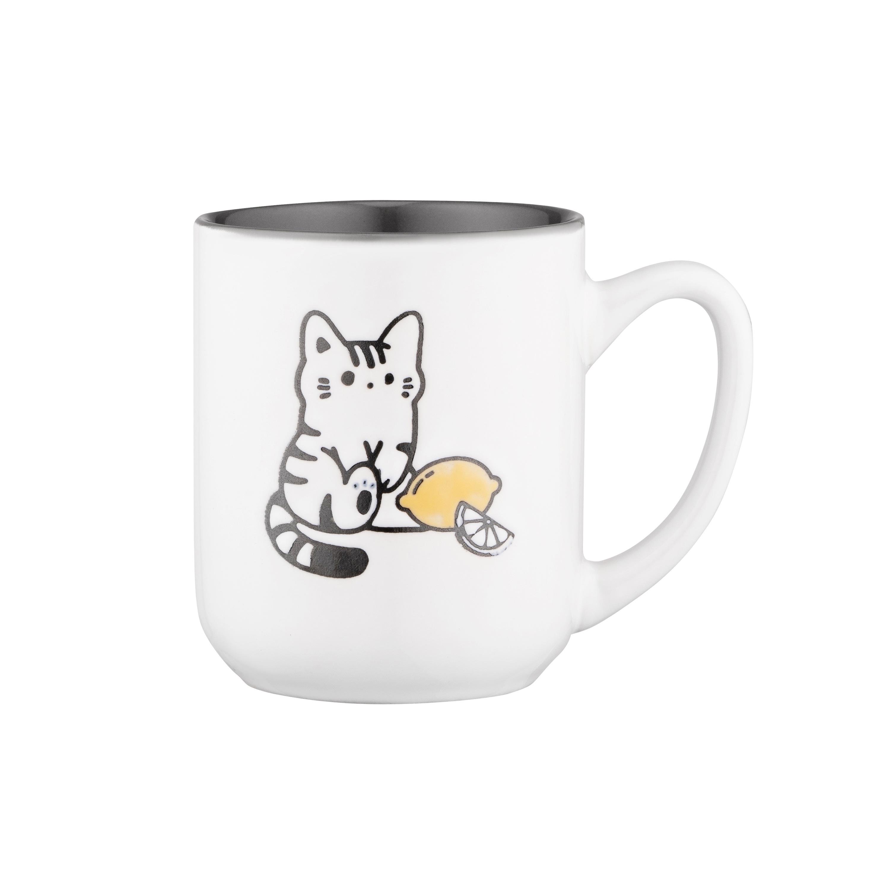 Чашка Ardesto AR3055 Cat 380 мл Белый/Серый (690437c0)