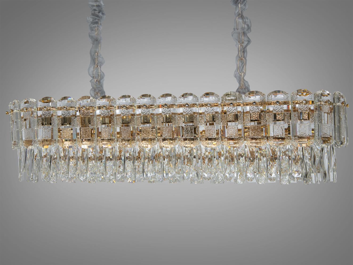 Люстра хрустальная для гостиной Diasha овальной формы Золотистый (D898-900x300G) Люстра хрустальная для гостиной Diasha овальной формы Золотистый (D898-900x300G)