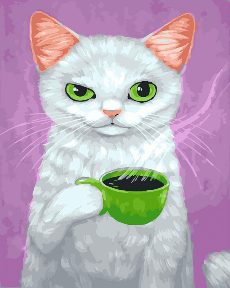 Картина по номерам Brushme Кот-сударь с кофе (GX23648) Картина по номерам Brushme Кот-сударь с кофе (GX23648)