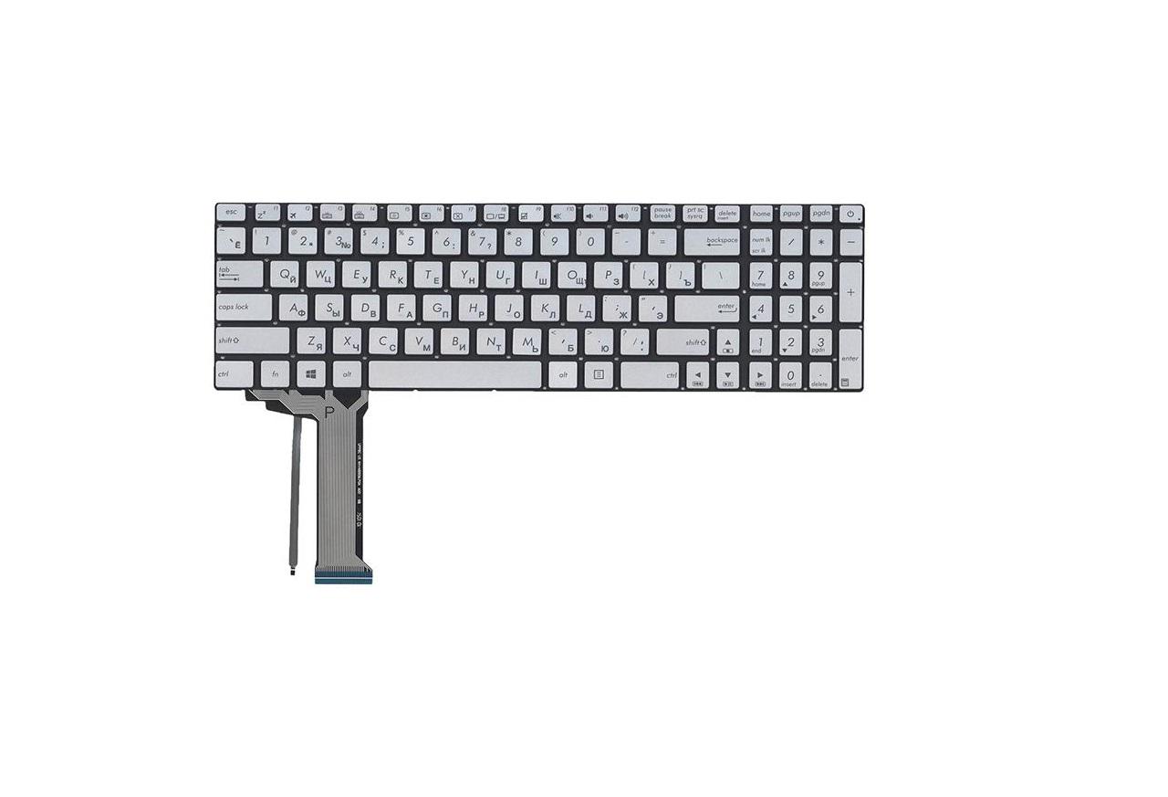 Клавиатура для ноутбука Asus N751 N751JX с подсветкой клавиш матовая (0KNB0-662BRU00)
