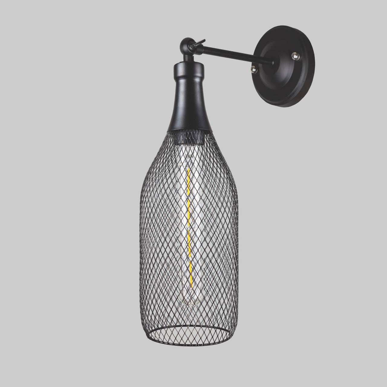 Бра Бутылочка в стиле лофт Черный (907-W003F-1 BK)