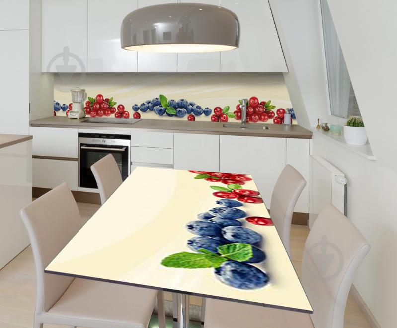 Наклейка виниловая на стол Zatarga  "Клюква и Голубика"  600х1200 мм