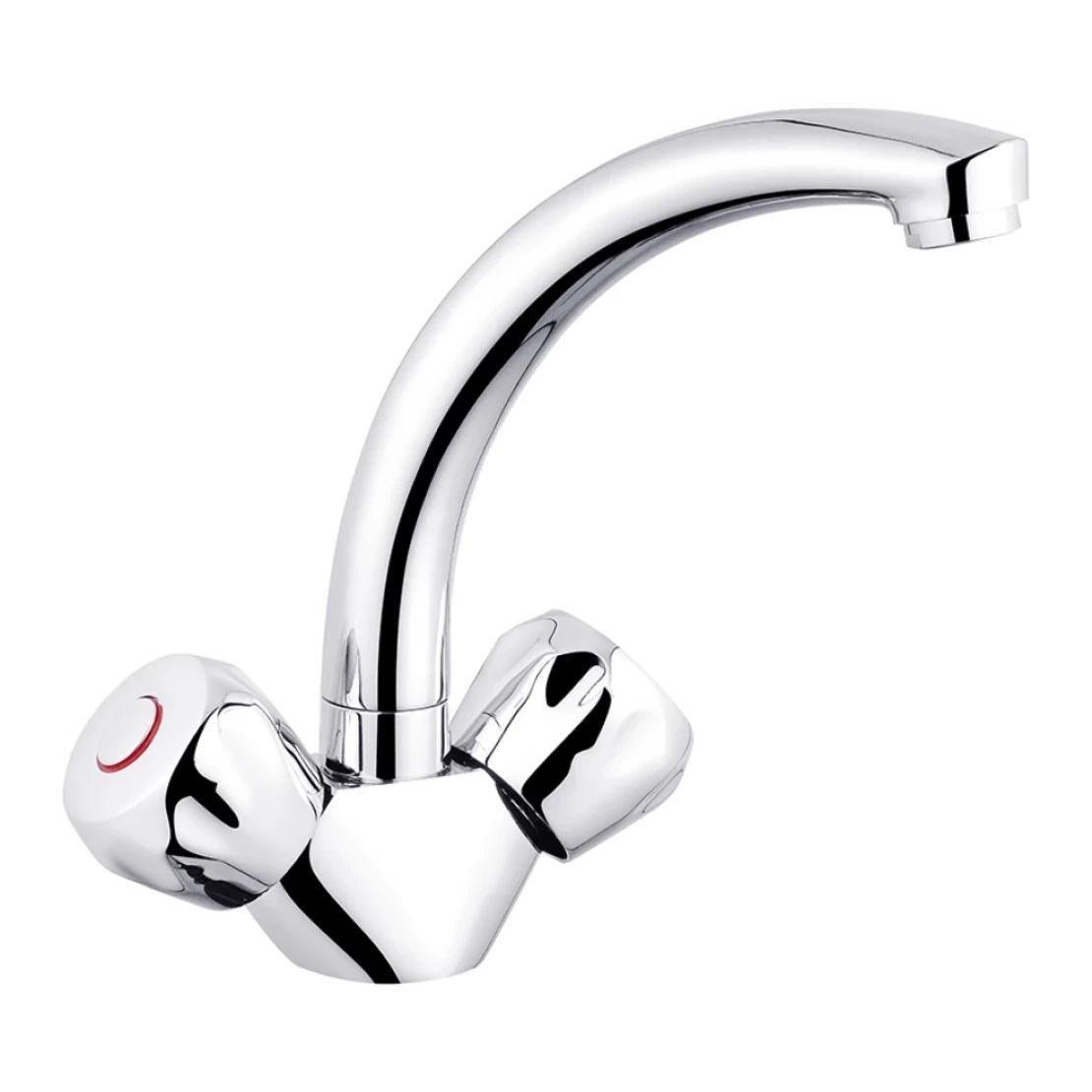 Змішувач для раковини Kroner KRP Hamburg C010 врізний короткий вилив Хром (CV014912)