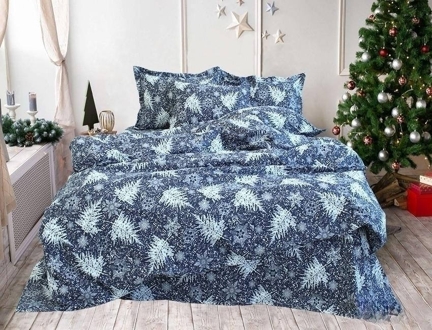 Подарочный комплект постельного белья R-T9128 семейный с наволочками 50х70 см Синий (124-77-TAG sem-812-2)