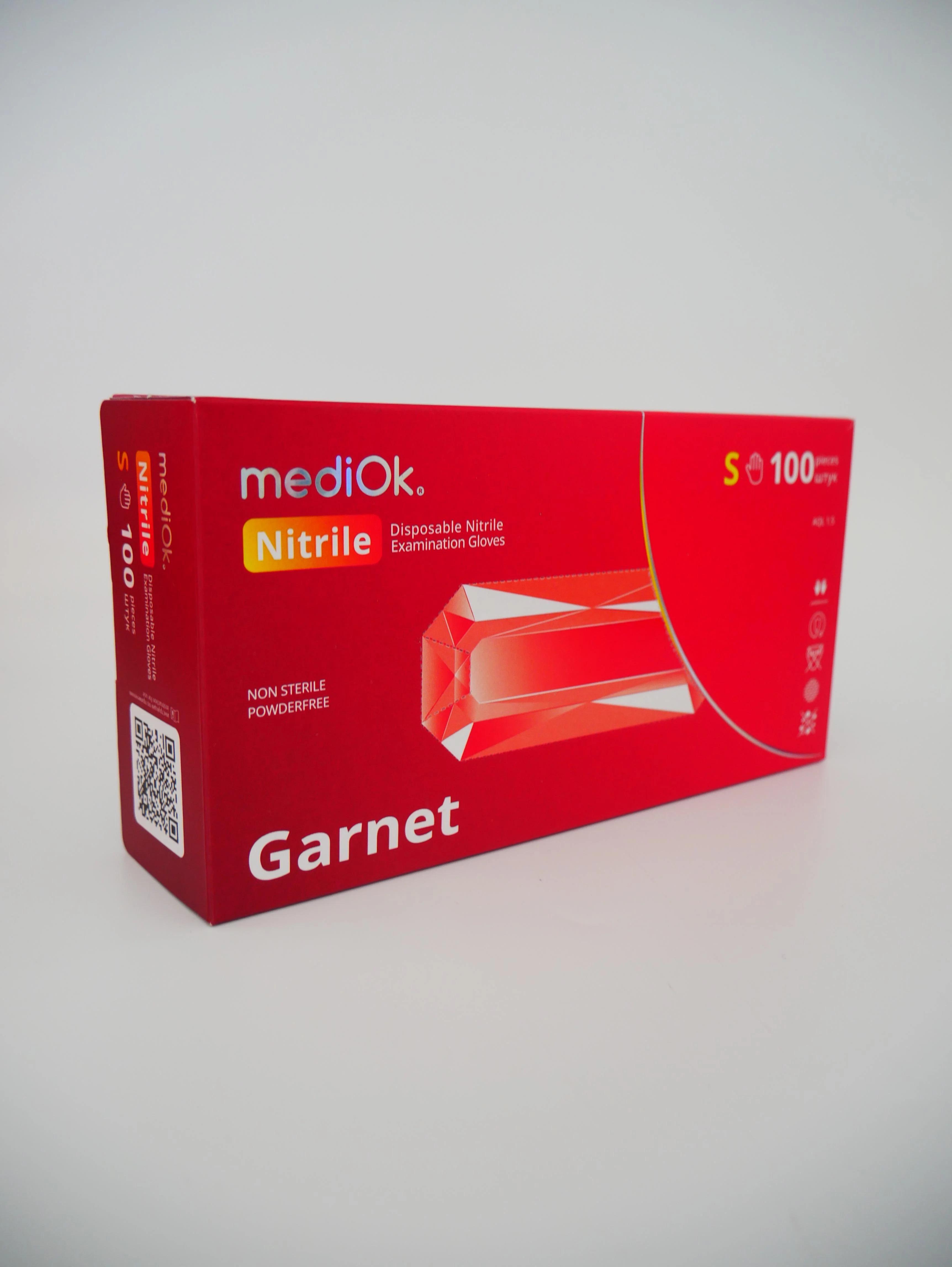 Перчатки нитриловые MediOk Garnet 3,8 г S Красный (26938722)