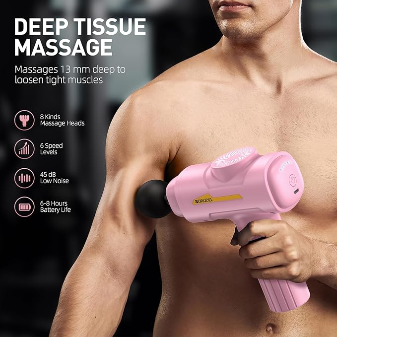 Массажер перкуссионный ударный Sorudel для мышц/антицеллюлитный с 8 насадками (2649992793) - фото 5 Массажер перкуссионный ударный Sorudel для мышц/антицеллюлитный с 8 насадками (2649992793) - фото 5