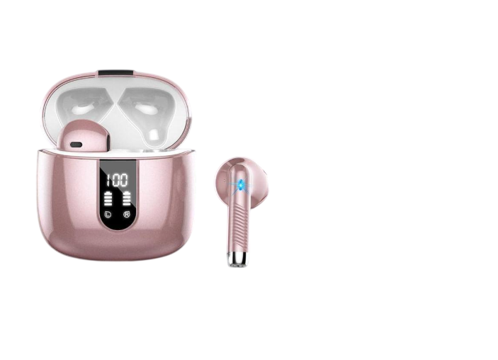 Наушники беспроводные TWS Bluetooth 5.3 S05-0766 LED-дисплей Rosegold